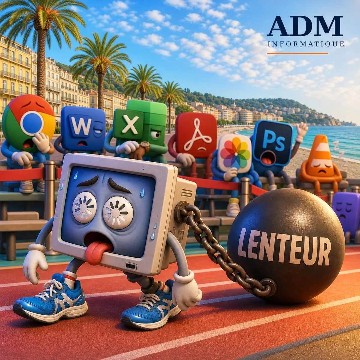 Ordinateur lent à Nice — ADM Informatique
