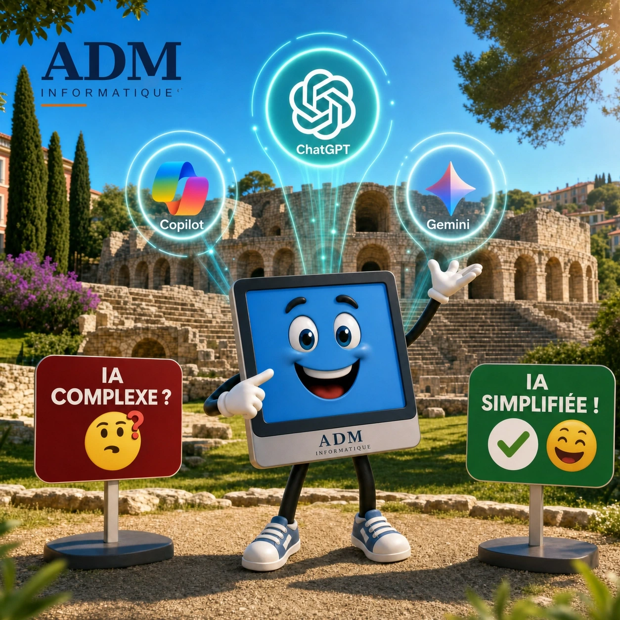 L'IA au quotidien : ChatGPT, Copilot, Gemini — ADM Informatique Nice